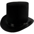 Funny Party Hats Black Top Hat - Victorian Hat for Men - Felt Tuxedo Costume Hat - Coachman Hat - Dress Up Hat