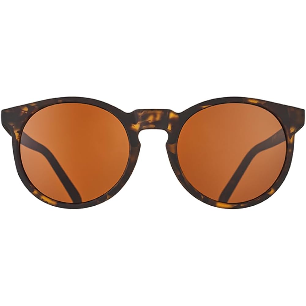 Goodr Nine Dollar Pour Over Polarized Round Sunglasses, Small Sized (Circle G), Brown Translucent Frames With Brown Non-Reflective Glare Reducing Lens, Protection, No Slip, No Bounce