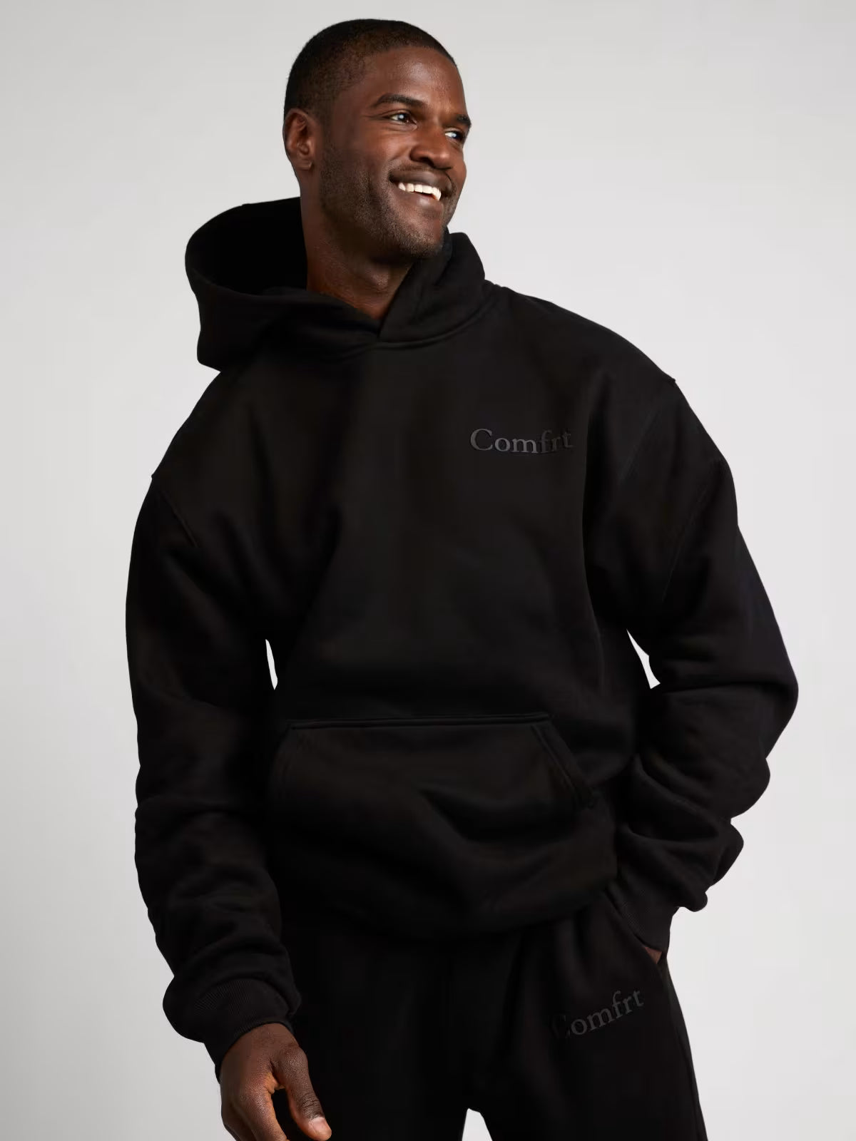 Comfrt Tops Comfrt Minimalist Hoodie In Obsidian
