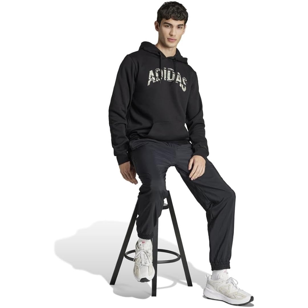 adidas Men's Size Codes Camouflage Linear Graphic Hoodie