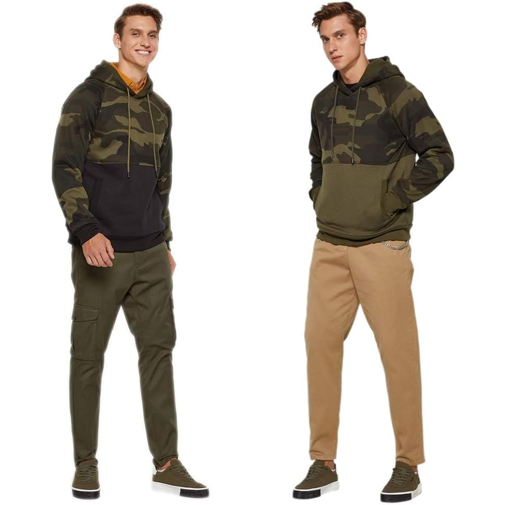 LBL Leading the Better Life Men's Solid Pullover Hoodies Sports Soft Blend Fleece Hooded Sweatshirts with Kangaroo Pocket