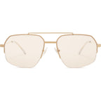 Sojos Trendy Aviator Sunglasses Mens Womens Retro Double Bridge Metal Frame Semi-Rimless Shades