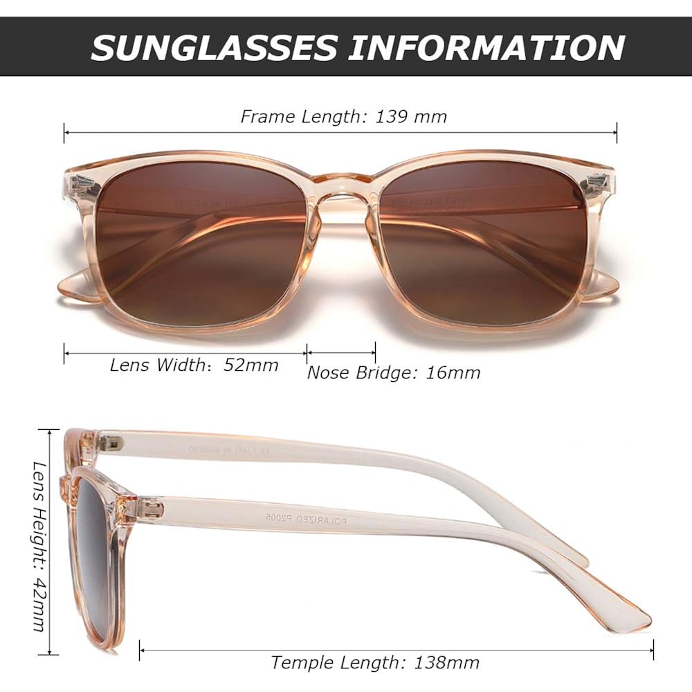 Dushine Polarized Sunglasses For Women Classic Retro Style Protection