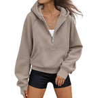 Women’s Fleece Half-Zip Hoodie – Oversized Workout Sweatshirt