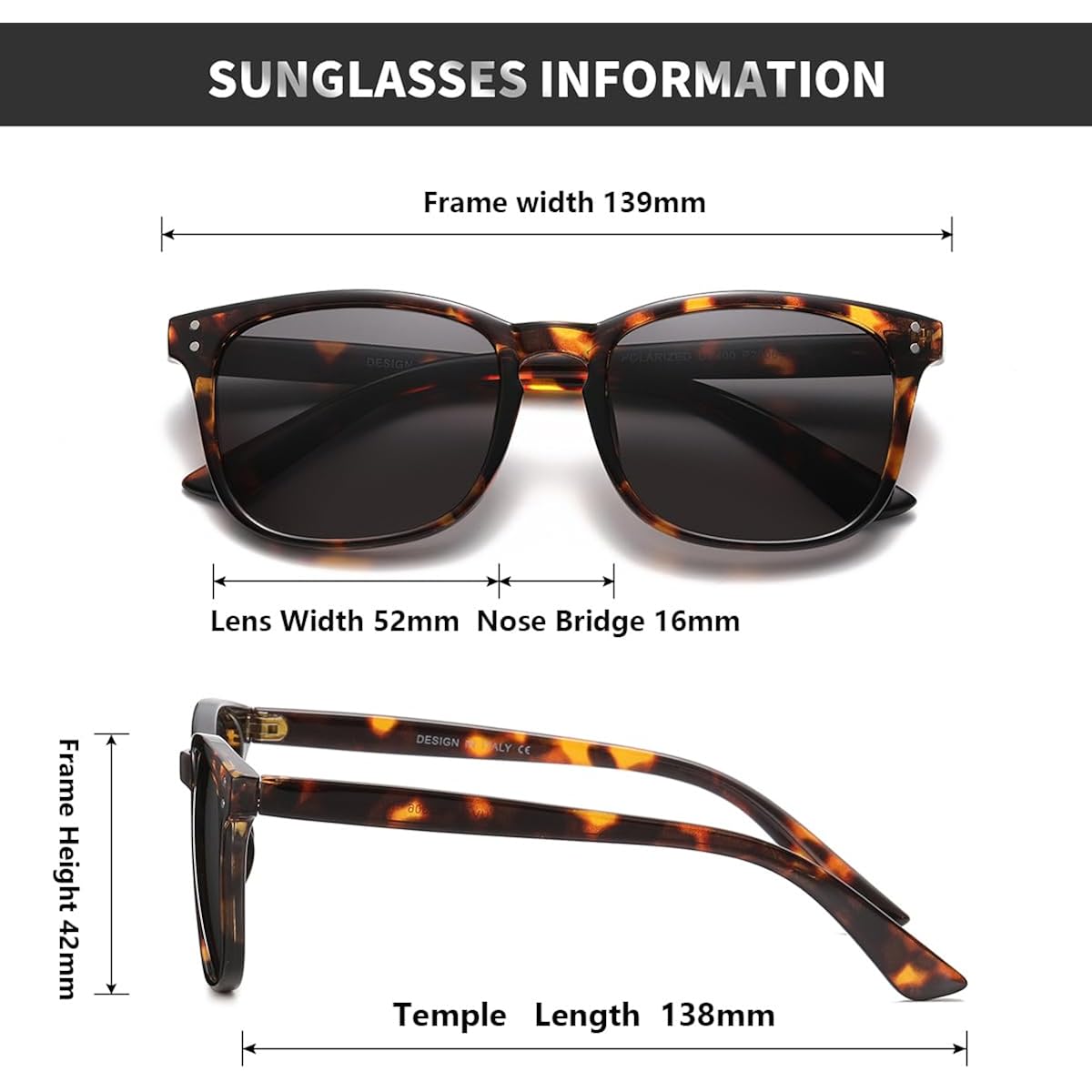 Polarized Sunglasses For Women Classic Retro Trendy Style Sun Glasses Uv Pack)