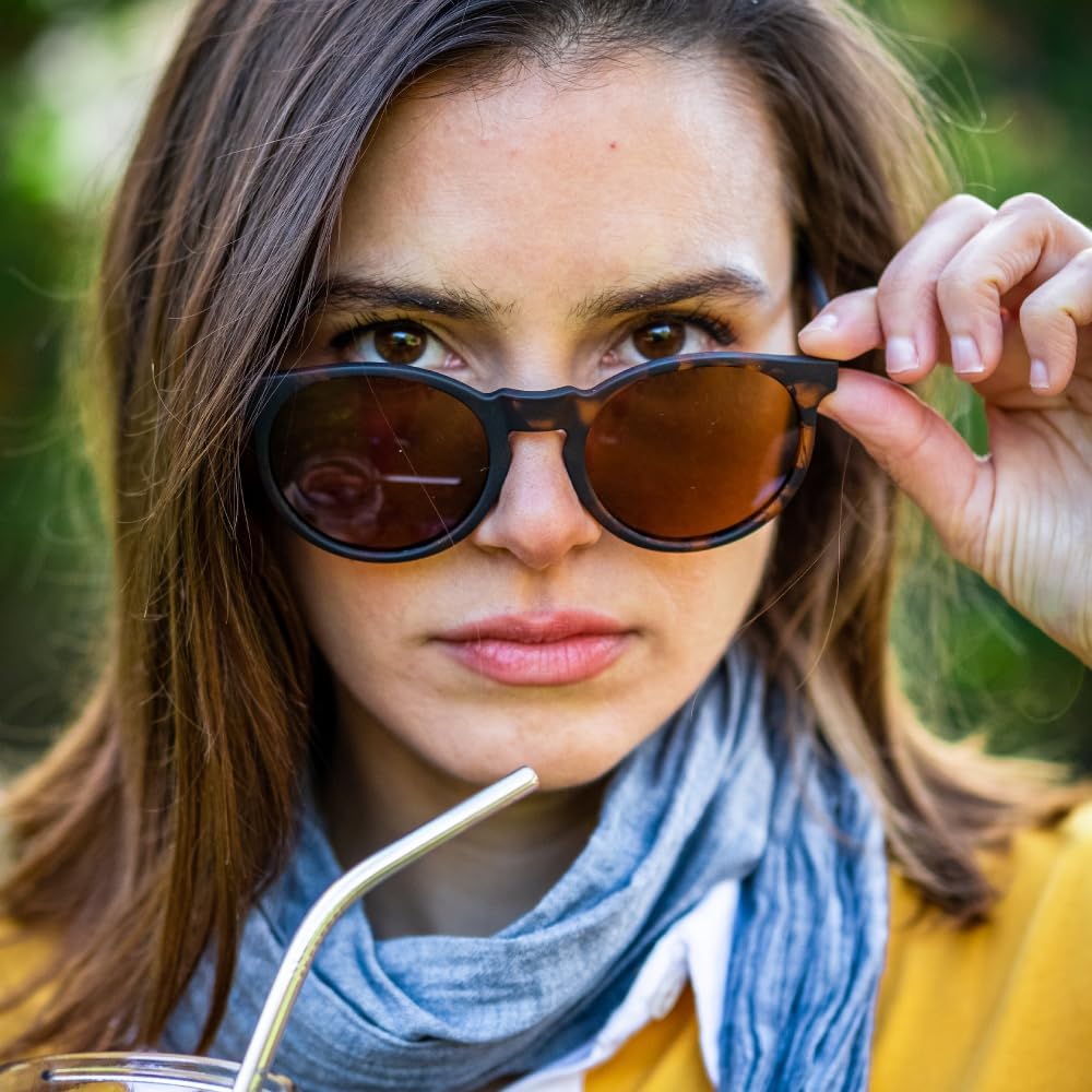 Goodr Nine Dollar Pour Over Polarized Round Sunglasses, Small Sized (Circle G), Brown Translucent Frames With Brown Non-Reflective Glare Reducing Lens, Protection, No Slip, No Bounce