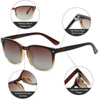 Dushine Polarized Sunglasses For Women Classic Retro Style Protection