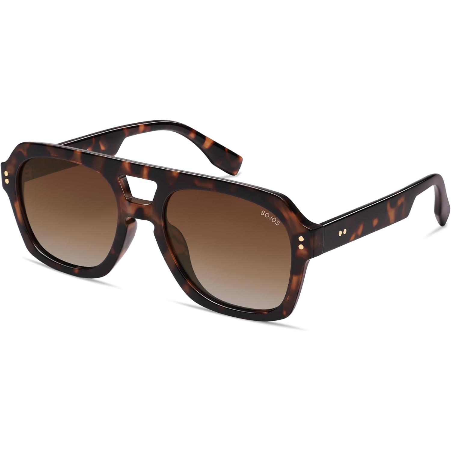 Sojos Retro Thick Polarized Aviator Sunglasses For Women Men, Large Trendy Bold Square Pilot Shades