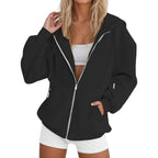 Women’s Oversized Zip-Up Hoodie – Casual Fall & Winter Sweatshirt