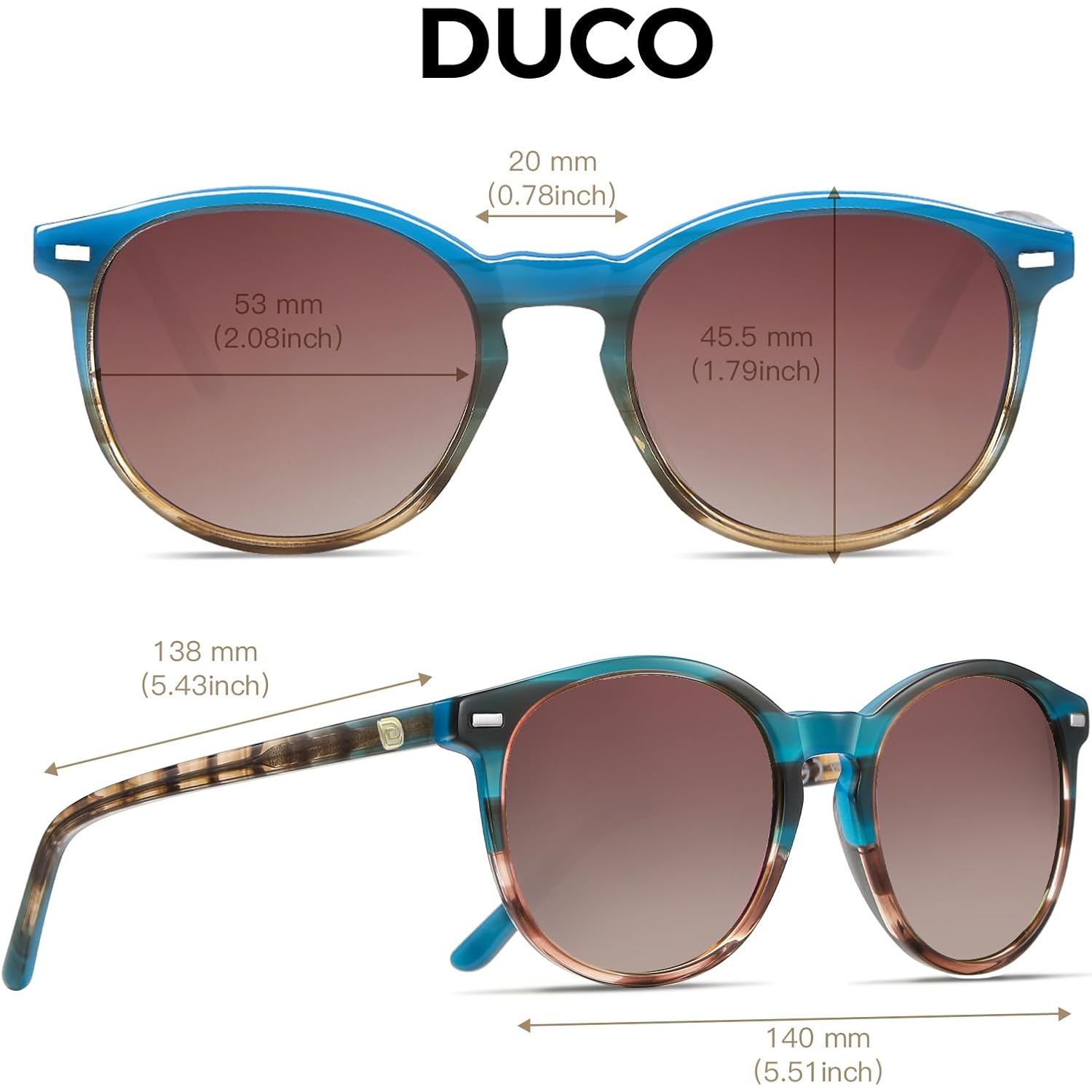 Duco Polarized Sunglasses For Women Retro Round Women'S Sunglasses Classic Vintage Shades