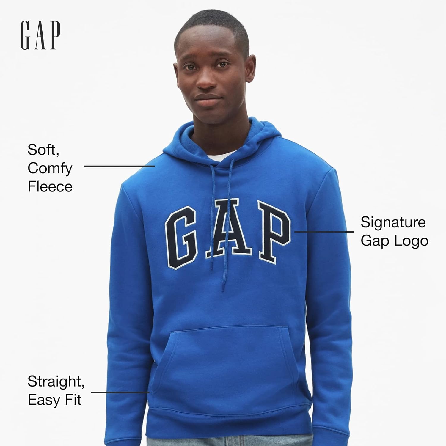 GAP Men's Logo Fleece Hoodie Hooded Sweatshirt