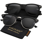 Kaliyadi Polarized Sunglasses For Men And Women Semi-Rimless Frame Driving Sun Glasses Uv Blocking