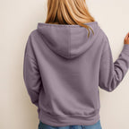 Women’s Button Collar Hoodie – Casual Long Sleeve Pullover Sweatshirt