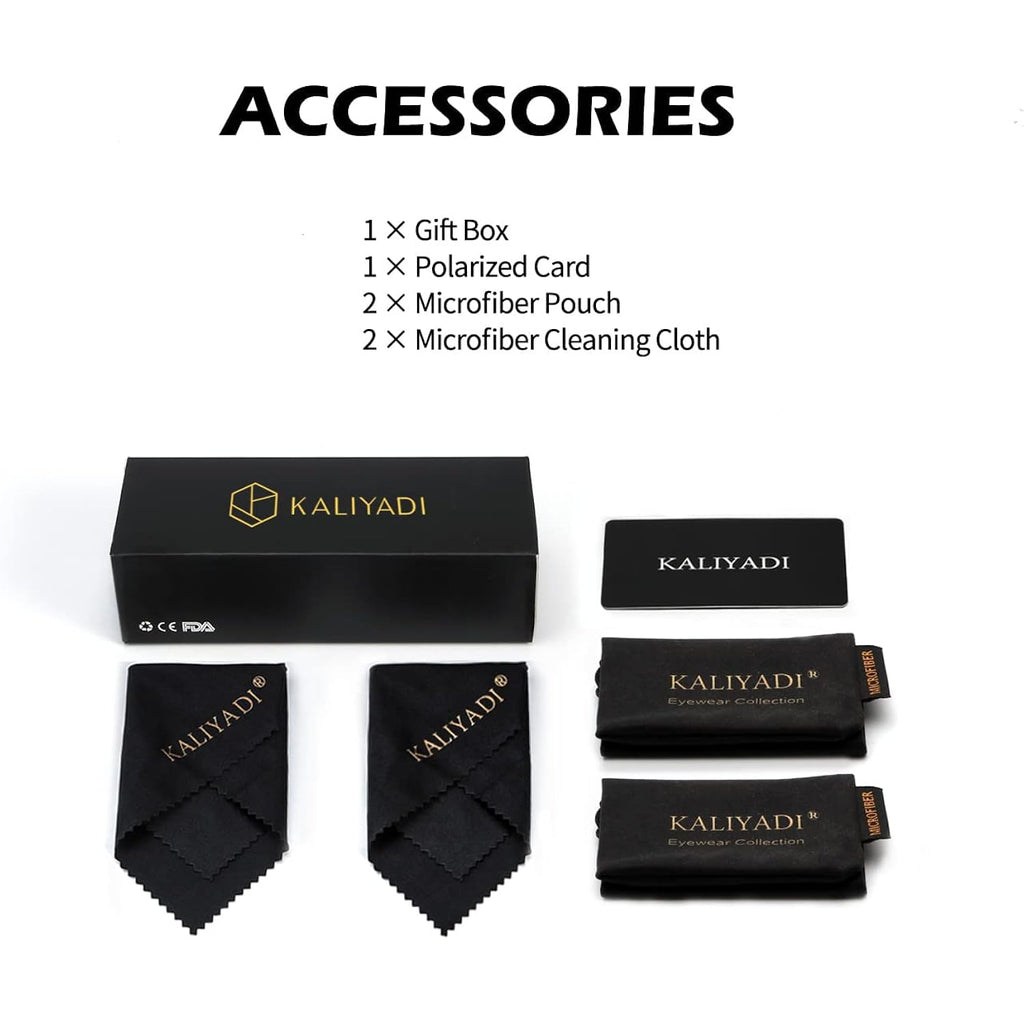 Kaliyadi Polarized Sunglasses For Men And Women Semi-Rimless Frame Driving Sun Glasses Uv Blocking