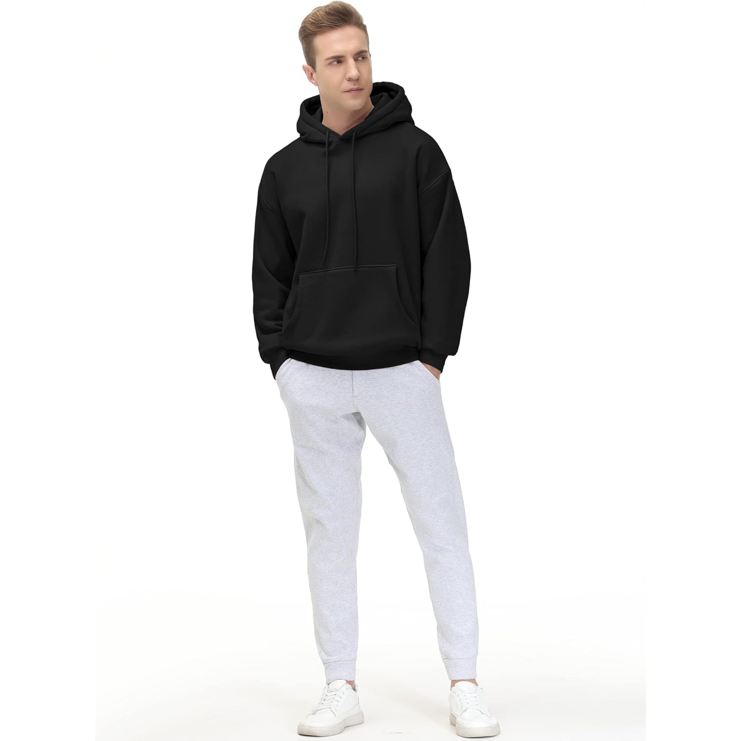 THE GYM PEOPLE Men's Fleece Pullover Hoodie Loose Fit Ultra Soft Hooded Sweatshirt With Pockets