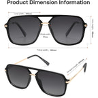 Sojos Sunglasses For Women & Men, Square, Retro, Polarized Lens, Trendy Aviator, Shades