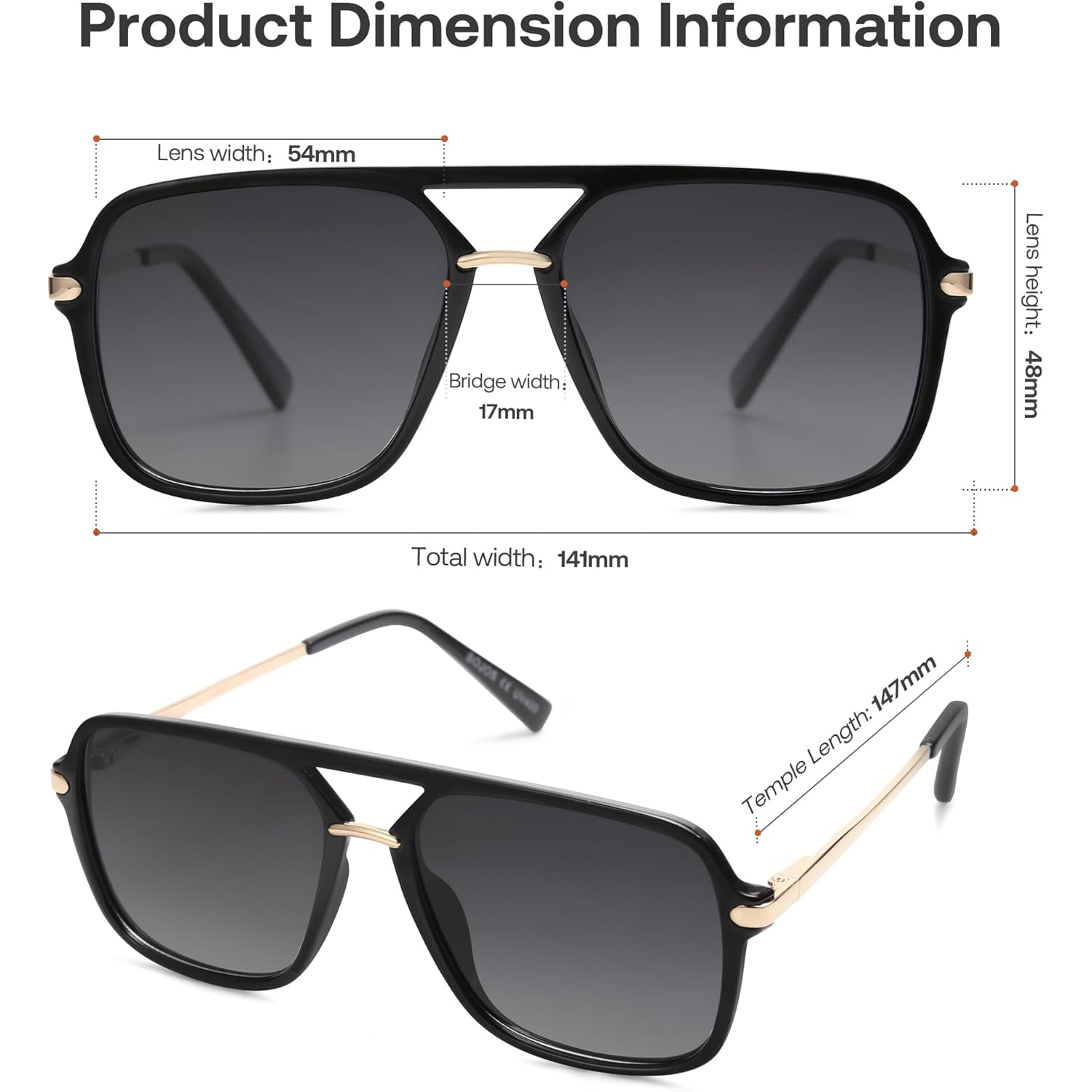 Sojos Sunglasses For Women & Men, Square, Retro, Polarized Lens, Trendy Aviator, Shades