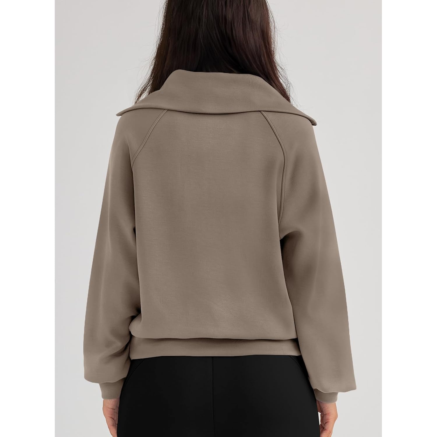 Women’s Oversized Half-Zip Sweatshirt – Casual Long Sleeve Pullover Hoodi