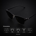 Kaliyadi Polarized Sunglasses For Men And Women Semi-Rimless Frame Driving Sun Glasses Uv Blocking