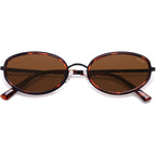 Sojos Trendy Oval Round Polarized Sunglasses For Women Men, Chic Retro Narrow Circle Sunnies