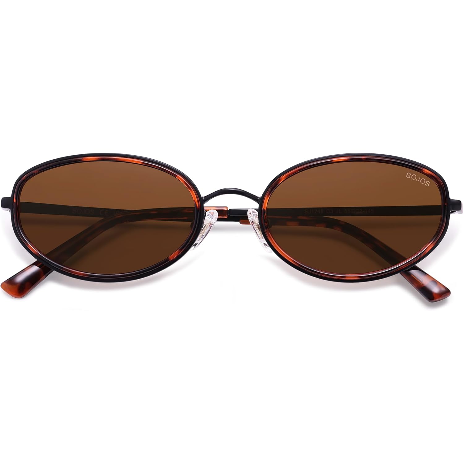 Sojos Trendy Oval Round Polarized Sunglasses For Women Men, Chic Retro Narrow Circle Sunnies