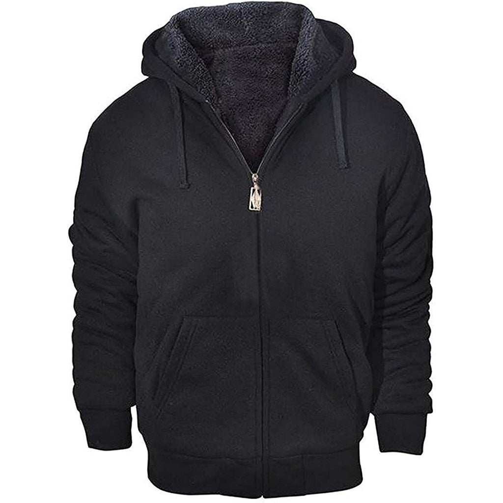 GEEK LIGHTING Hoodies for Men Heavyweight Fleece Sweatshirt - Full Zip Up Thick Sherpa Lined