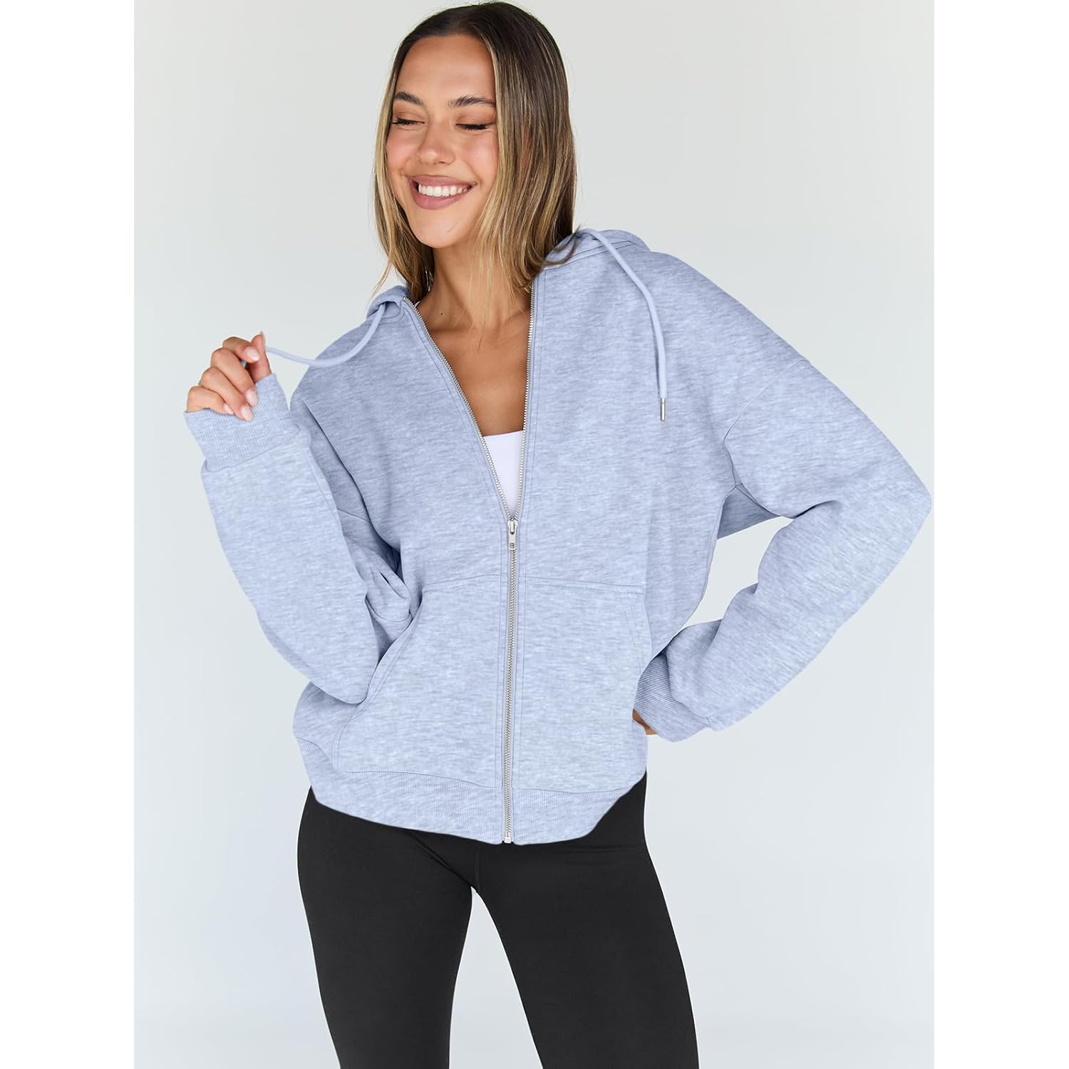 Women’s Oversized Zip-Up Hoodie – Casual Fall & Winter Fashion