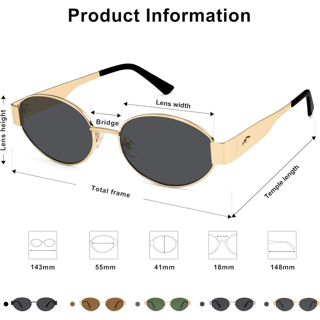 Sojos Retro Oval Sunglasses For Women Trendy Classic Shades Protection