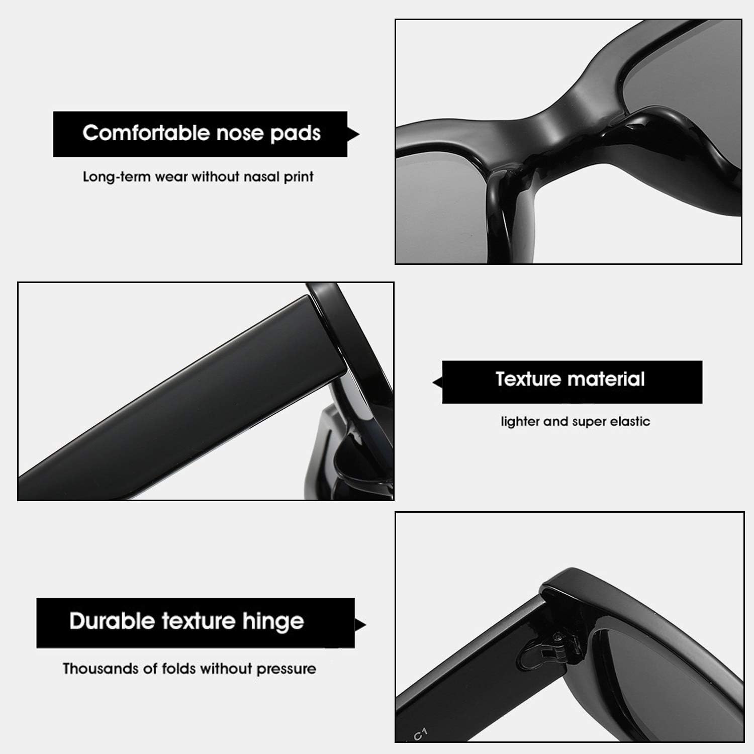 Butaby Rectangle Sunglasses For Women Retro Driving Glasses Vintage Fashion Narrow Square Frame Protection