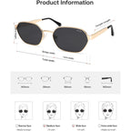 Sojos Trendy Polarized Hexagon Sunglasses For Women Men, Retro Rectangle Shades