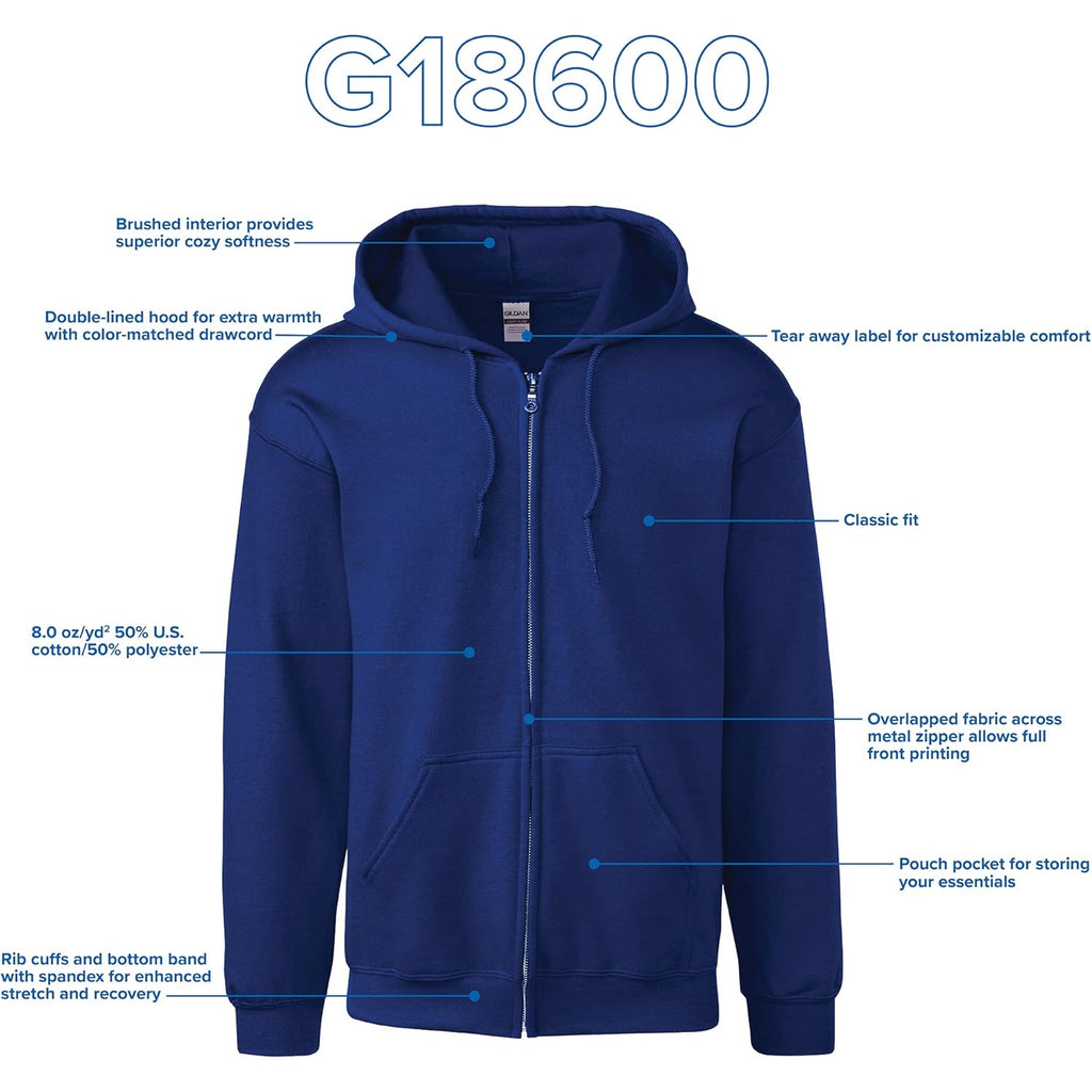 Gildan Men's Full Zip Hooded Sweatshirt