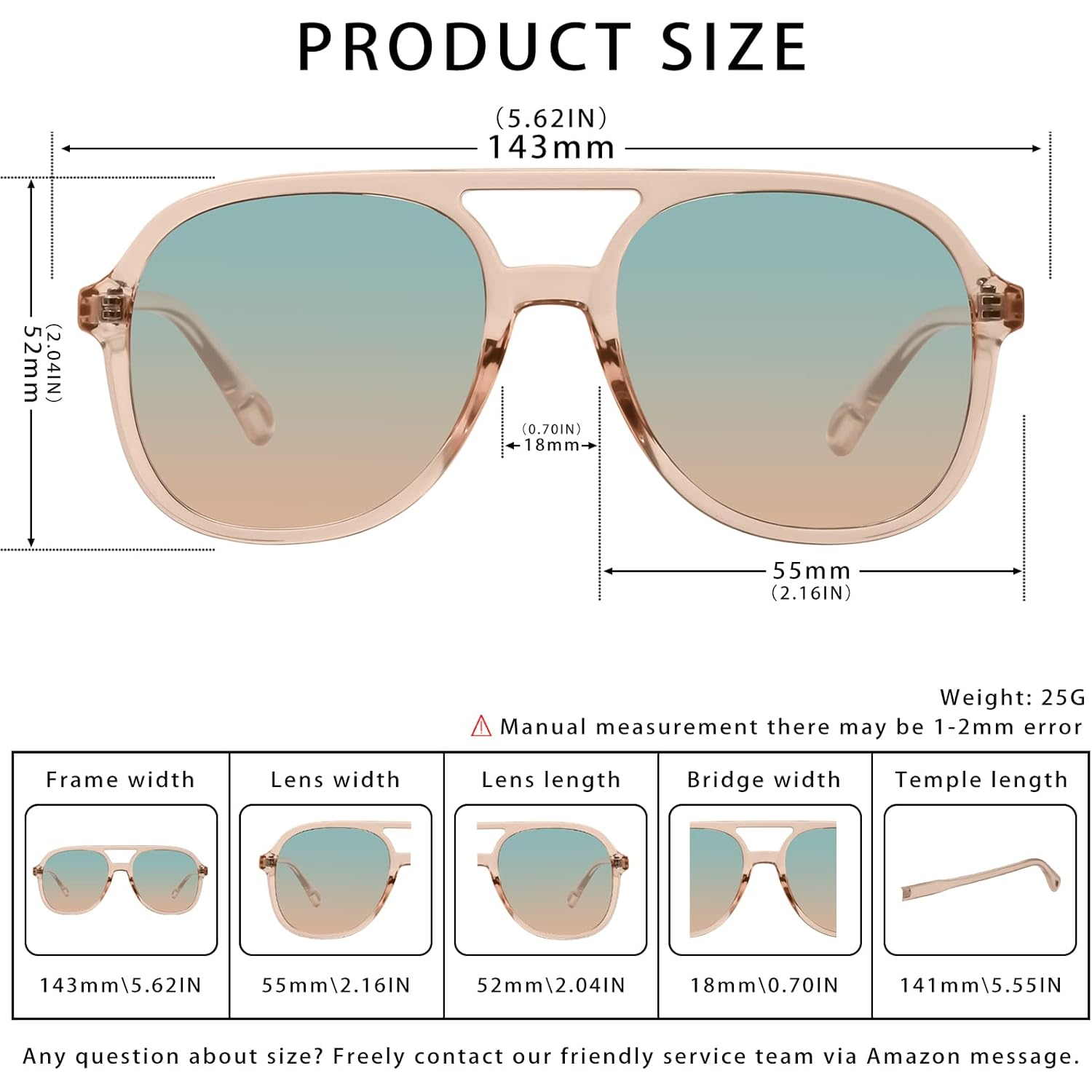 Ydaowkn Retro Square Aviator Sunglasses For Womens Mens Vintage Double Bridge Sun Glasses