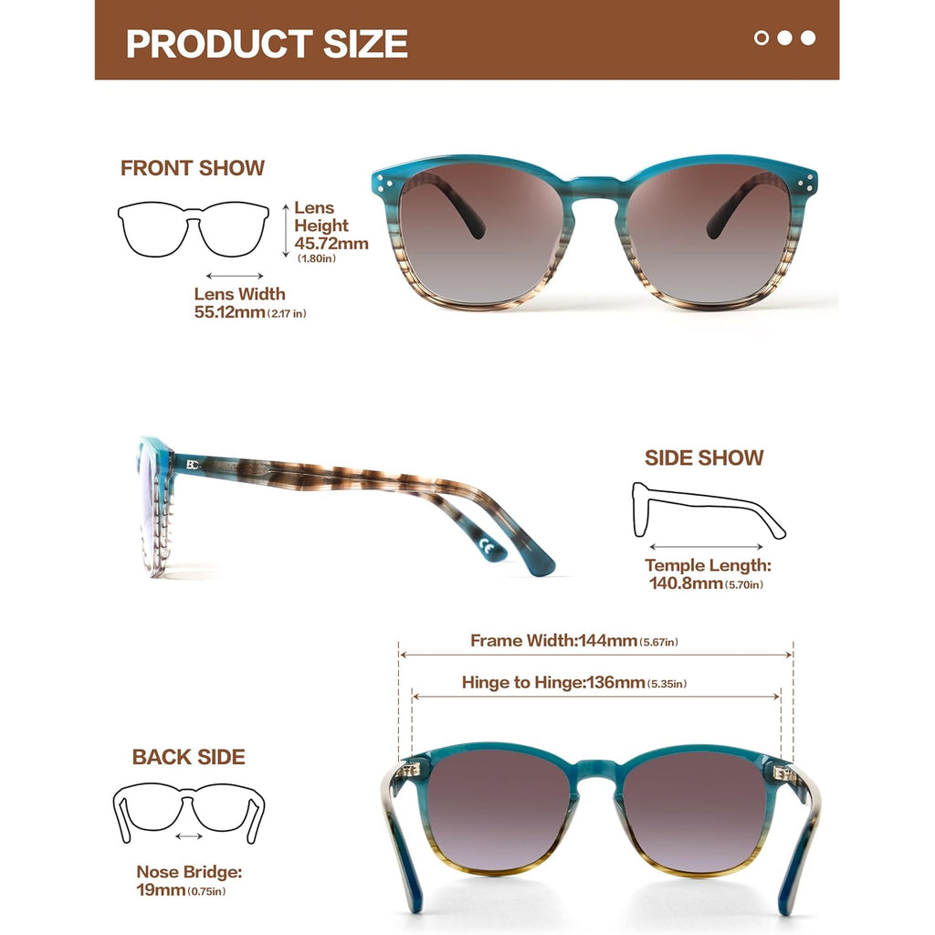 Polarized Sunglasses For Women Uv - Protection Womens Trendy Fashion Large Shades With Acetate Frame