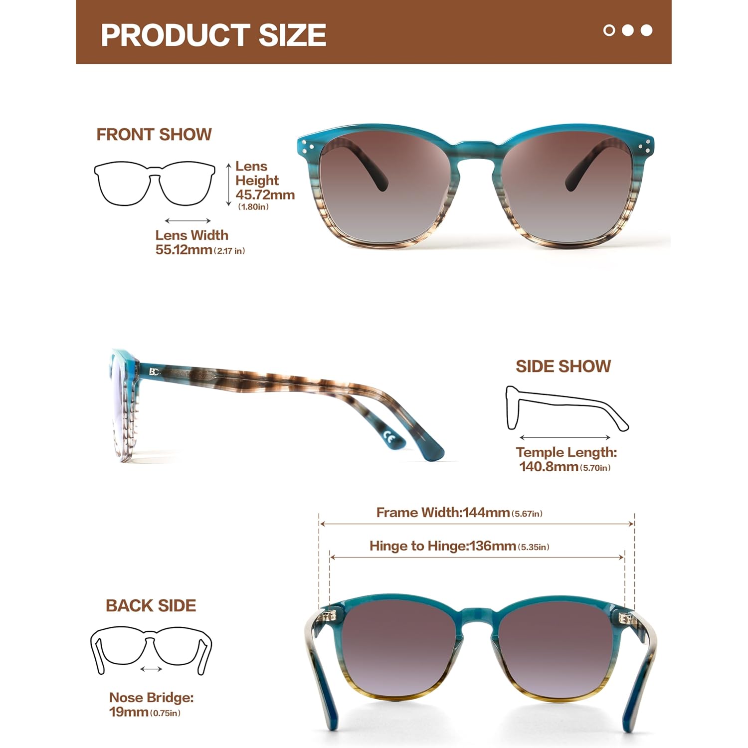 Polarized Sunglasses For Women Uv - Protection Womens Trendy Fashion Large Shades With Acetate Frame