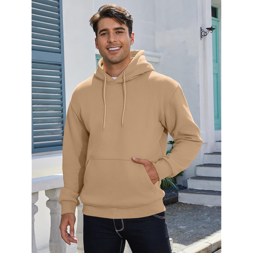 PLEPAN Hoodies for Men Casual Cotton Essentials Hoodie Pullover Long Sleeve Fleece Hooded Sweatshirts with Pockets