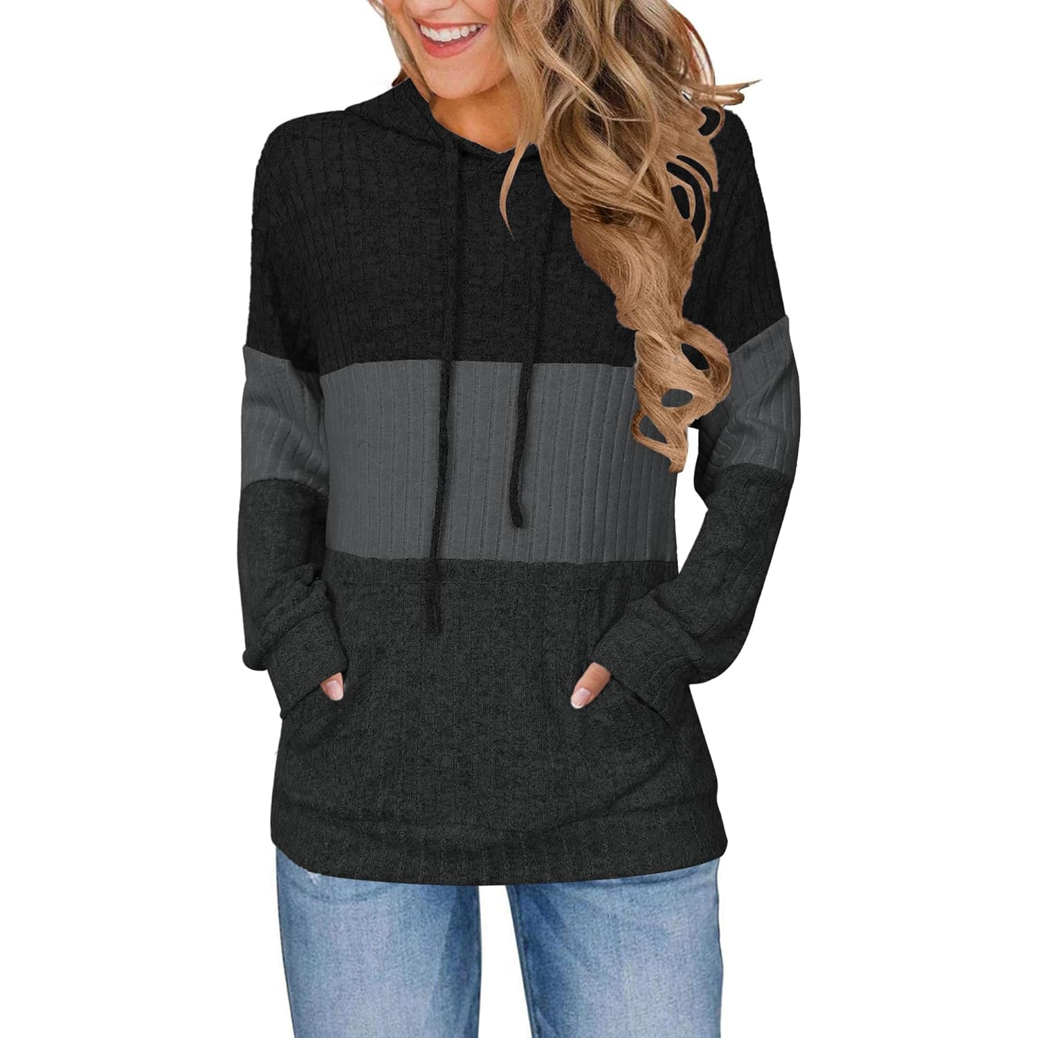 Women’s Casual Drawstring Hoodie – Loose Fit Pullover Sweatshirt