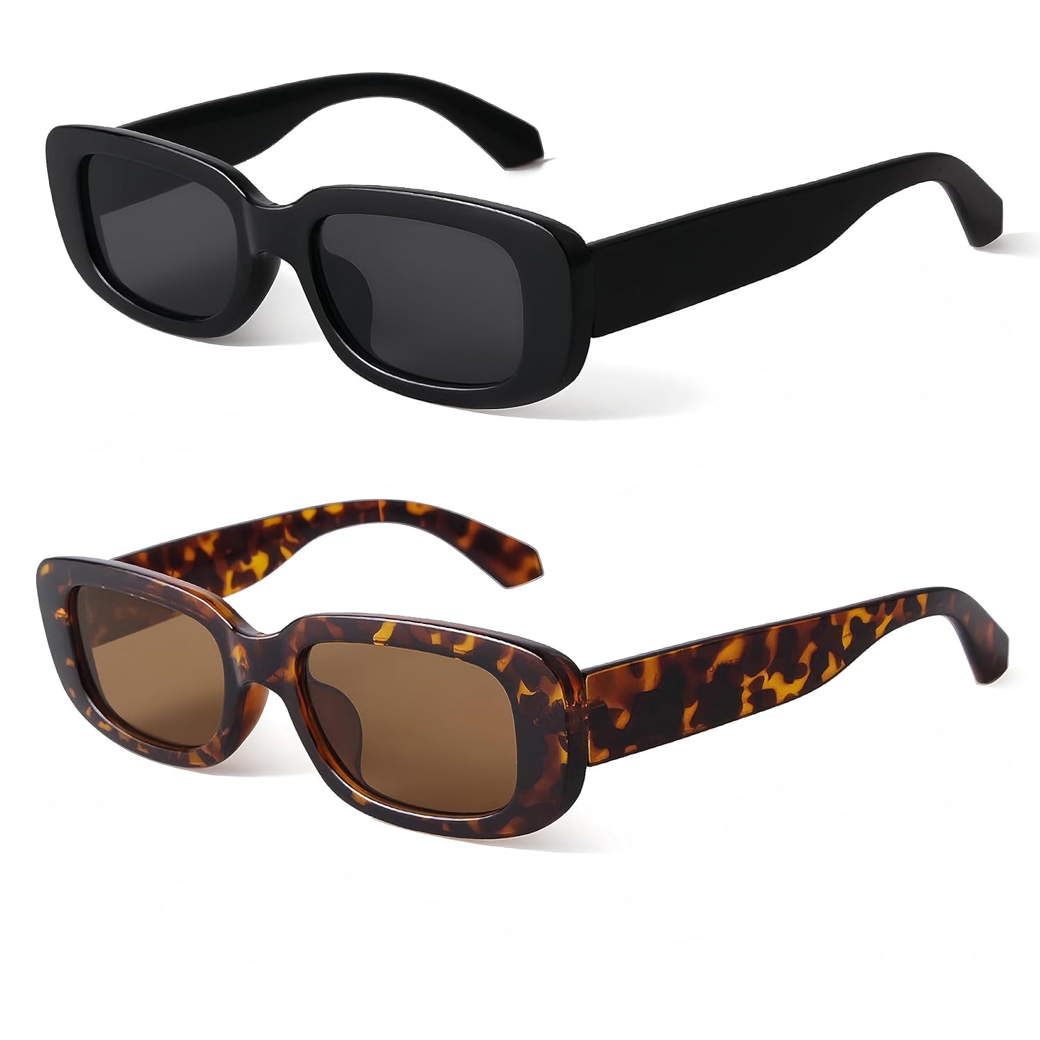 Butaby Rectangle Sunglasses For Women Retro Driving Glasses Vintage Fashion Narrow Square Frame Protection