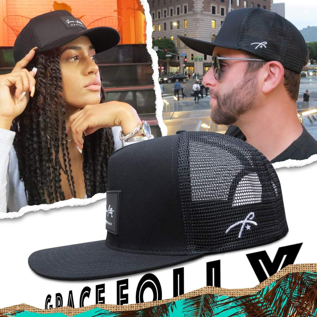 Grace Folly Trucker Hat for Men & Women. Snapback Mesh Caps
