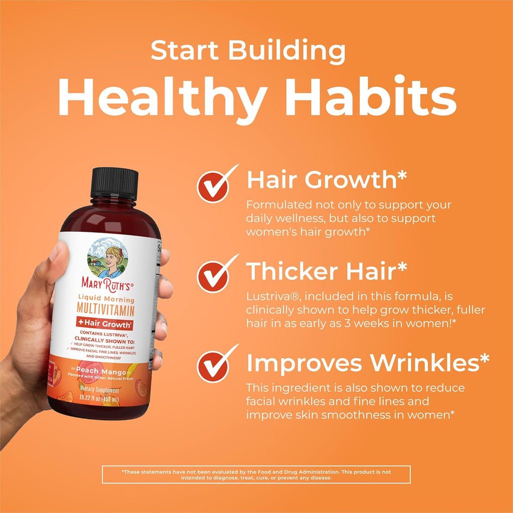MaryRuth Organics Liquid Multivitamin+Hair Growth | Biotin 10000mcg
