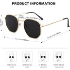 Sojos Square Polarized Sunglasses For Women Men Small Hexagonal Polygon Shades