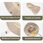 Sun Hats for Men Women Bucket Hat UPF 50+ UV Protection Boonie Hat for Safari Fishing Hiking Garden Beach