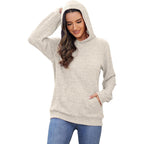 Women’s Long Sleeve Hoodie – Casual Kangaroo Pocket Fall Pullover