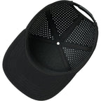 Men Flat Brim Adjustable Performance Hat Snapback Laser Perforated Baseball Cap