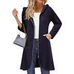 Women’s Long Fleece Zip-Up Hoodie – Oversized Casual Fall Jacket