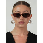 Retro Oval Sunglasses For Women Chic Cat Eye Sunnies Lightweight Narrow Shades Trendy Uv Protection Sun Glasses