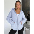 Women’s Oversized Zip-Up Hoodie – Casual Fall & Winter Fashion