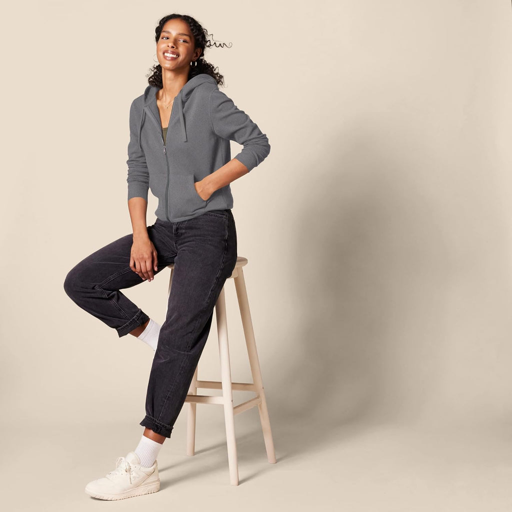 Women’s Fleece Full-Zip Hoodie – Soft Cotton Blend Sweatshirt