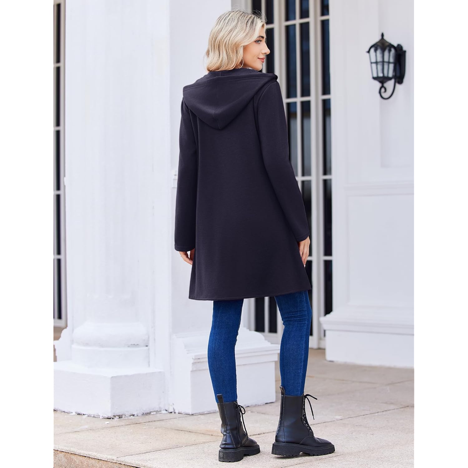 Women’s Long Fleece Zip-Up Hoodie – Oversized Casual Fall Jacket