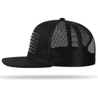 Baseball Cap, Snapback Trucker Hat for Men & Women with American Flag and Adjustable, Breathable Mesh, Flat Bill Hats