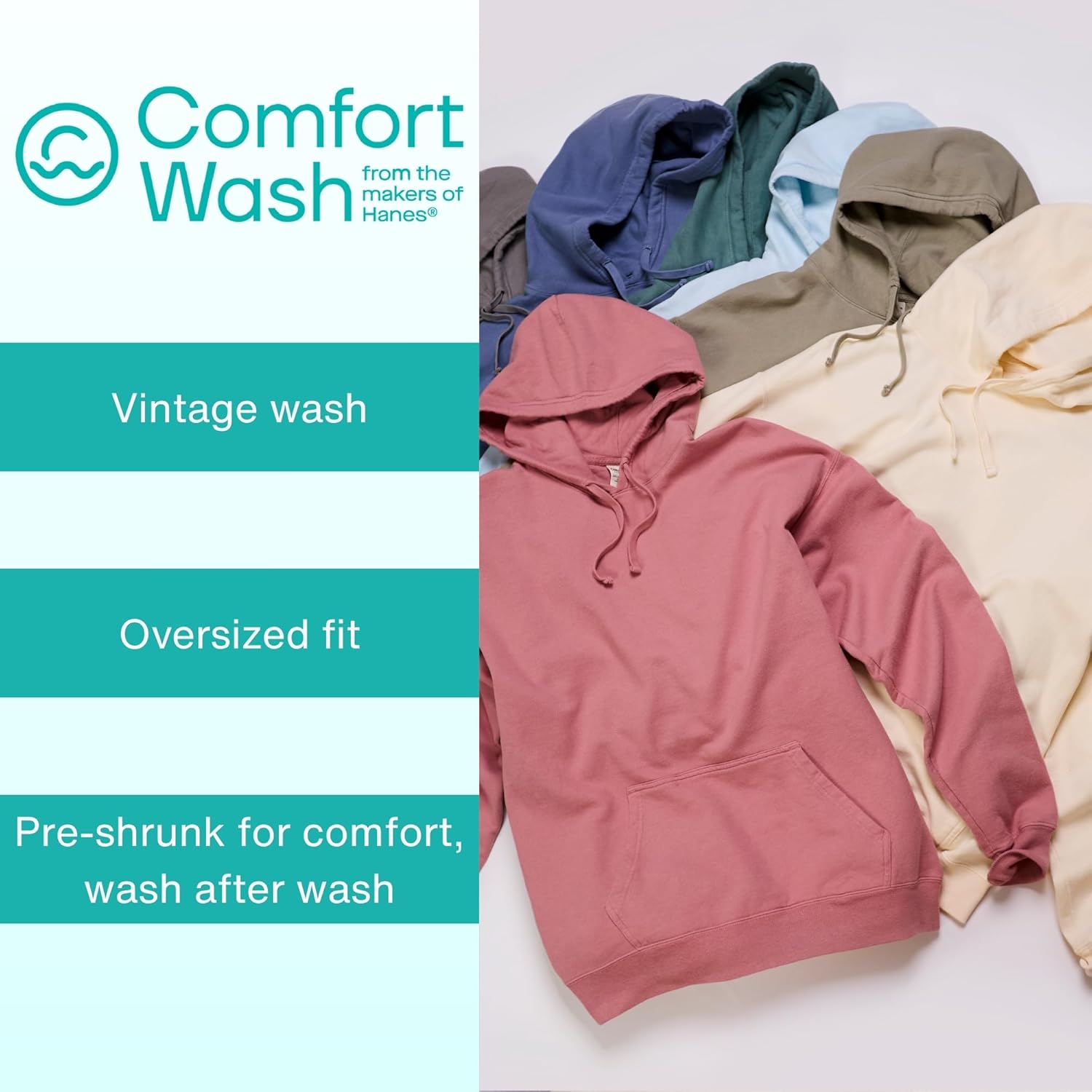 Hanes mens Originals Fleece Hoodie, Garment Dyed Hooded Sweatshirt, Unisex Fleece Pullover